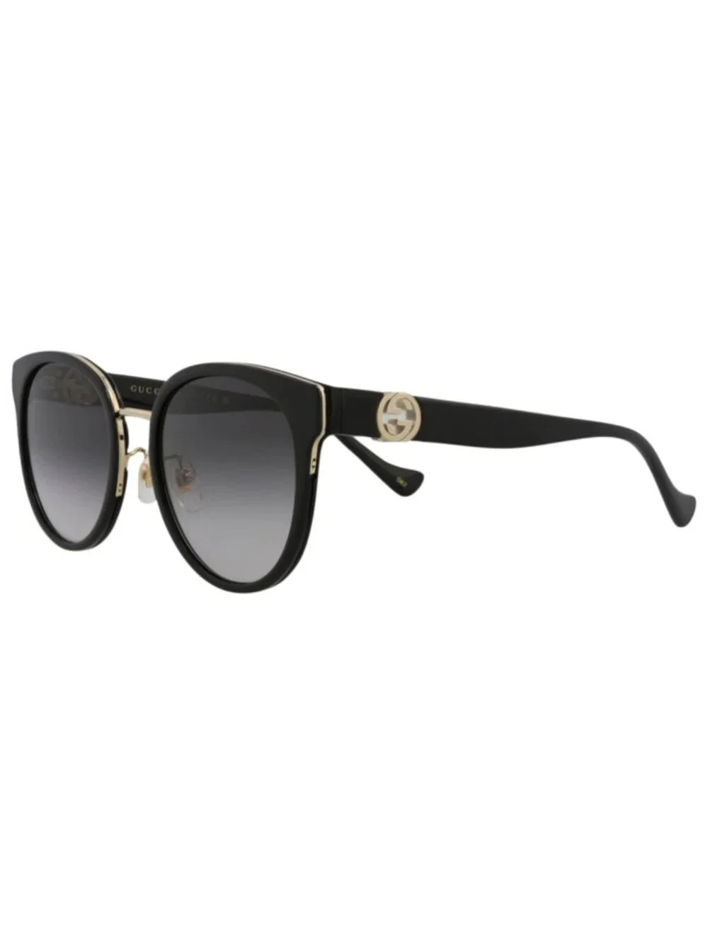 New Gucci Women's Eyeglasses Round Oval Black Black Grey